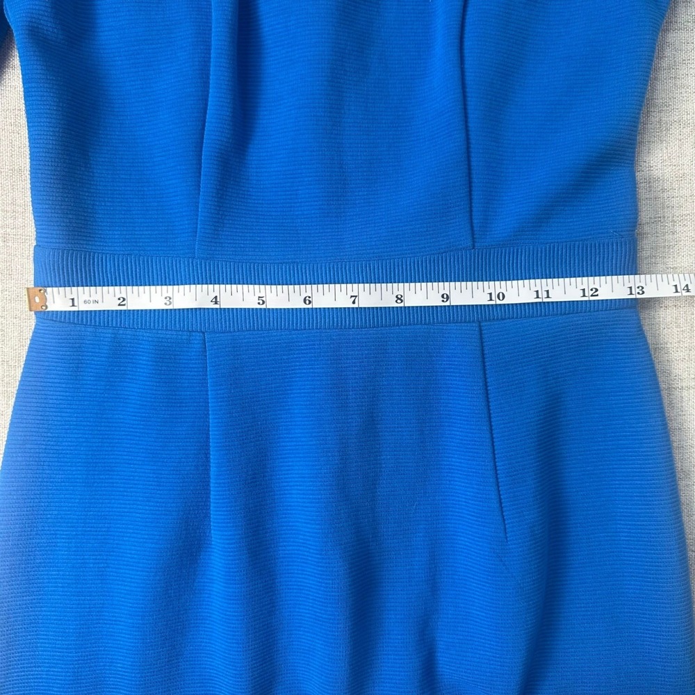 Boden Cobalt Blue Ponte Sheath Dress Navy Piping 3/4 Sleeve US 2R - Picture 5 of 10